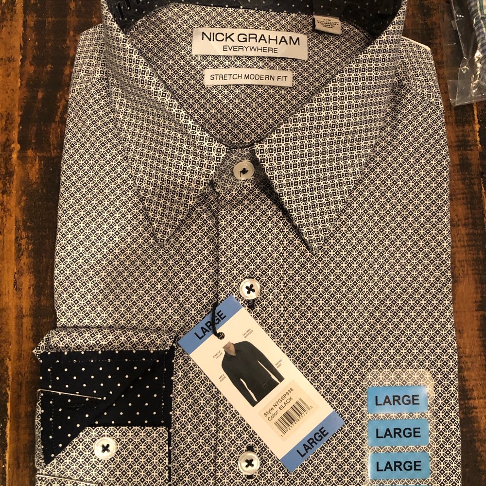 Blue and White Patterned Men's Shirt